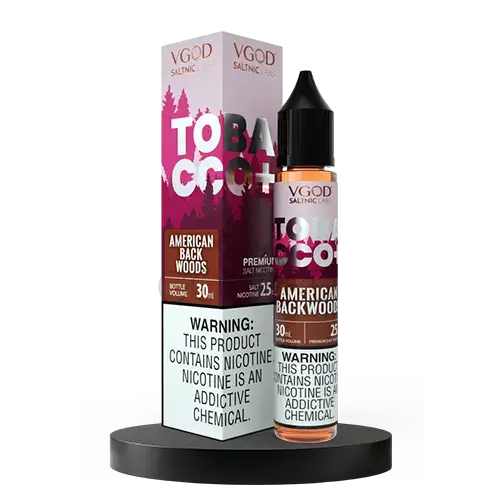 خرید سالت تنباکو خشک دودی ویگاد VGOD American Backwoods - Tobacco Plus - 30ml
