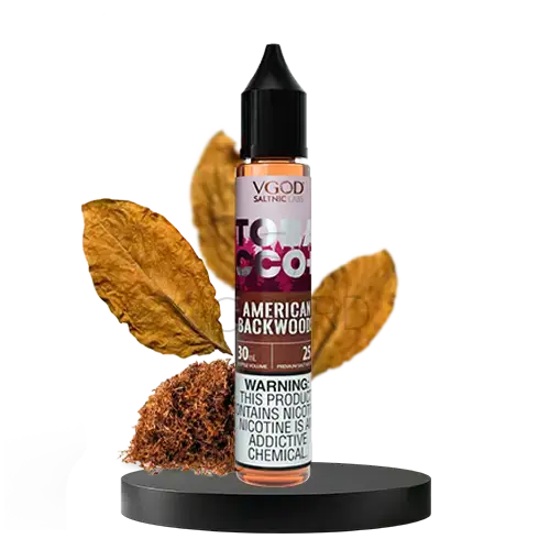خرید سالت تنباکو خشک دودی ویگاد VGOD American Backwoods - Tobacco Plus - 30ml