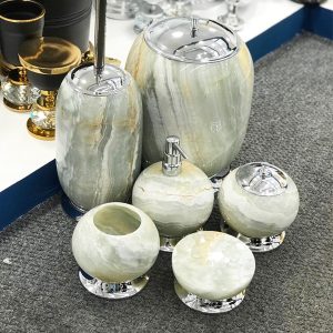 ست سرویس بهداشتی سنگی مرمر سبز کد - 731