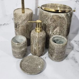 ست سرویس بهداشتی سنگی مرمریت تیره کد - 732