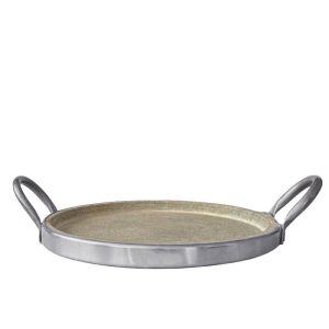 تابه گریل سنگی با دسته استیل 28 - کد 614