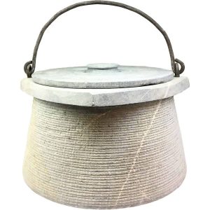 دیگ سنگی با دسته فلزی - کد 618
