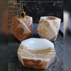 ست سرویس بهداشتی سنگی طرح فانتزی سه تکه