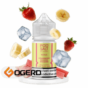 سالت توت فرنگی ریواس یخ (30میل) pod salt Nexus strawberry banana rhubarb ice